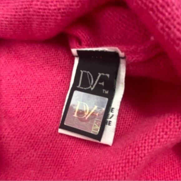 Diane von Furstenberg pink cashmere wool blend sweater v neck long sleeve soft - Picture 4 of 8